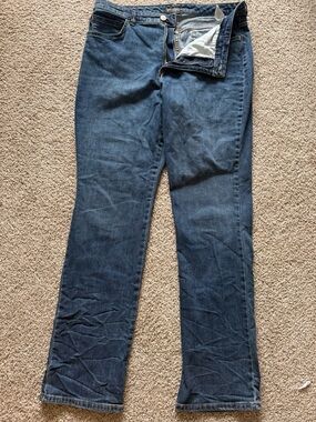 Lee Dark Blue Straight Leg High Rise Jeans